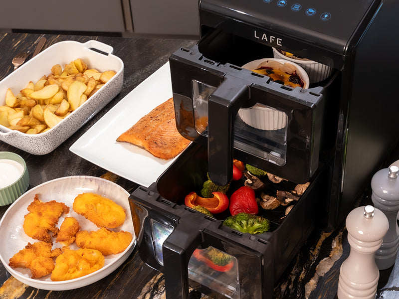 Oil-free and traditional – LAFE Dual Fry 10 L Oil-Free Fryer - Carlat