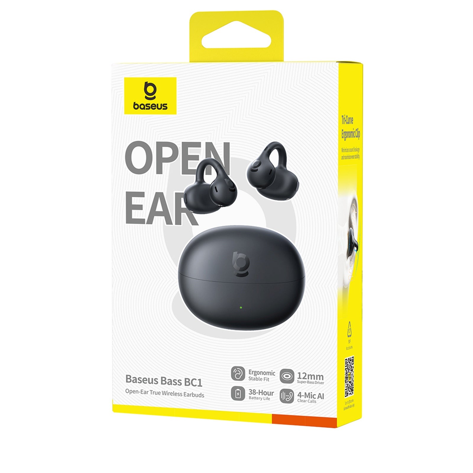 Open design wireless headphones with clip OWS Bass BC1 - Carlat