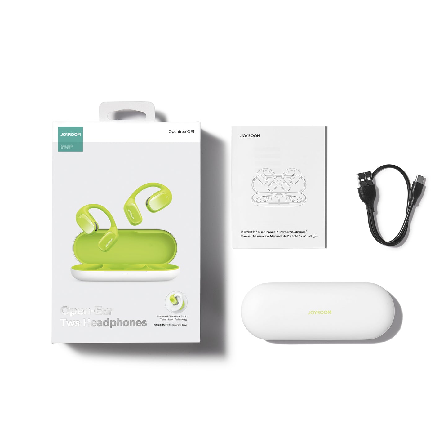 Openfree JR-OE1 wireless on-ear headphones, green - Carlat
