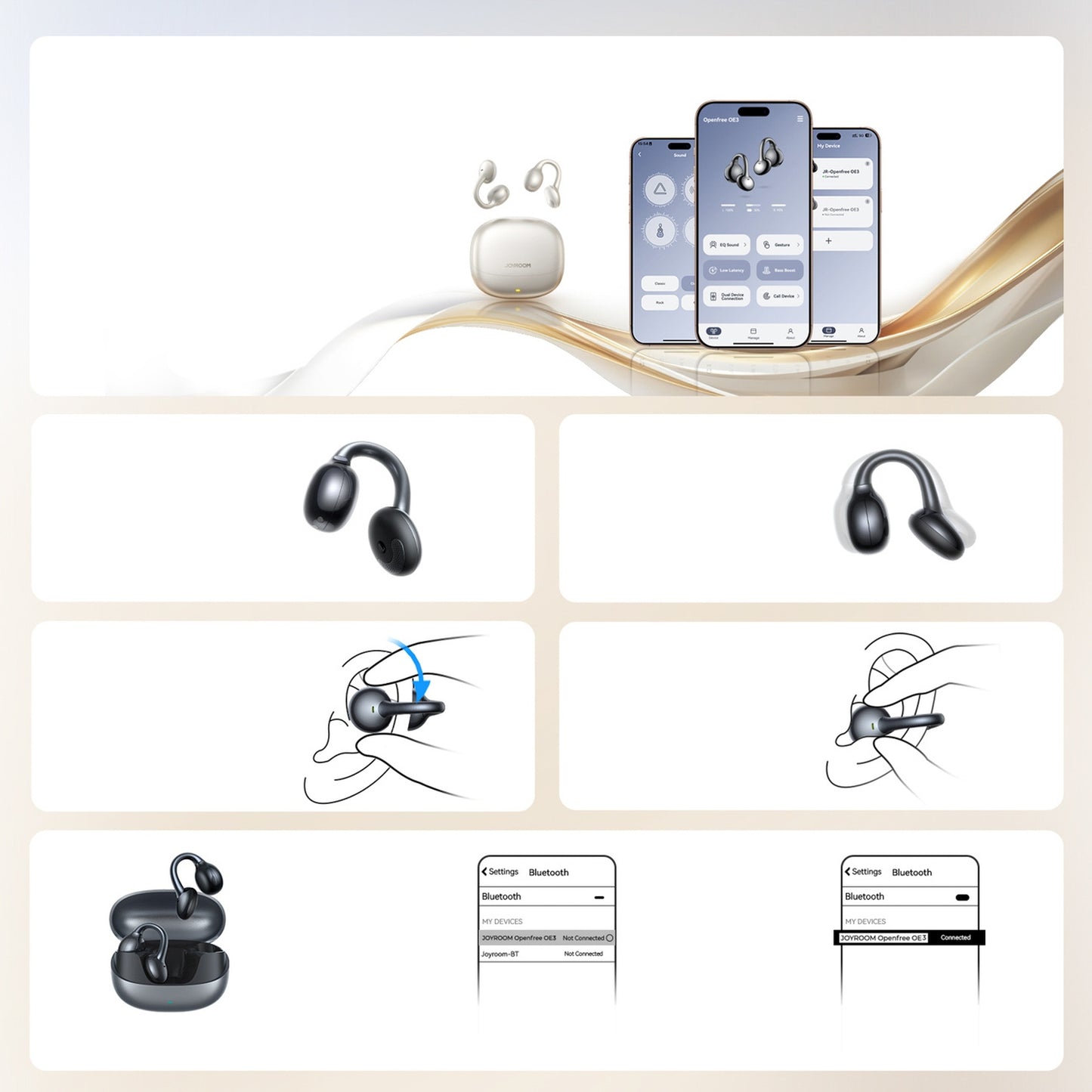 Openfree JR-OE3 TWS wireless in-ear headphones - silver - Carlat
