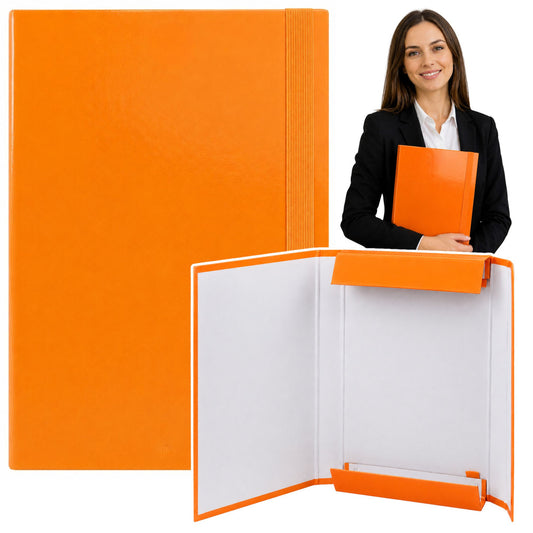 Orange A4/4.5 cm Hard Office Document Folder with Elastic Band - Carlat