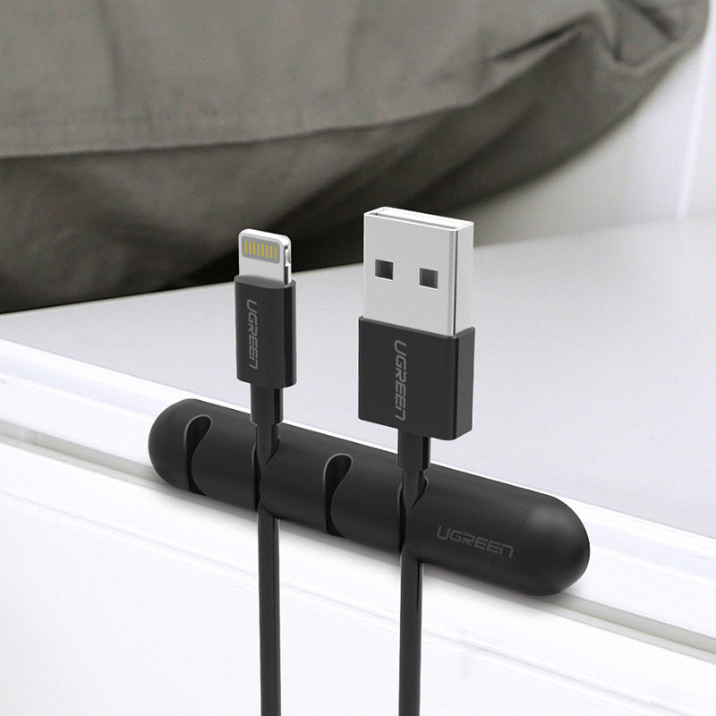 Organizer handle for 4 cables self-adhesive cables - black - Carlat