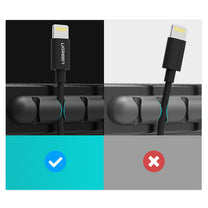 Organizer handle for 4 cables self-adhesive cables - black - Carlat