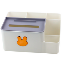 LEAN Organizers for supplies – Desk Organizer with Tissue Box—Golden White Rabbit