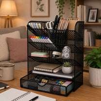 Organizers for supplies – Metal Desk Organizer for Stationery and Accessories—Black - Carlat