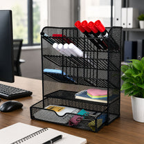 Organizers for supplies – Metal Desk Organizer for Stationery and Accessories—Black - Carlat
