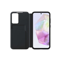 Original Smart View Wallet case with flap for Samsung Galaxy A35, black - Carlat