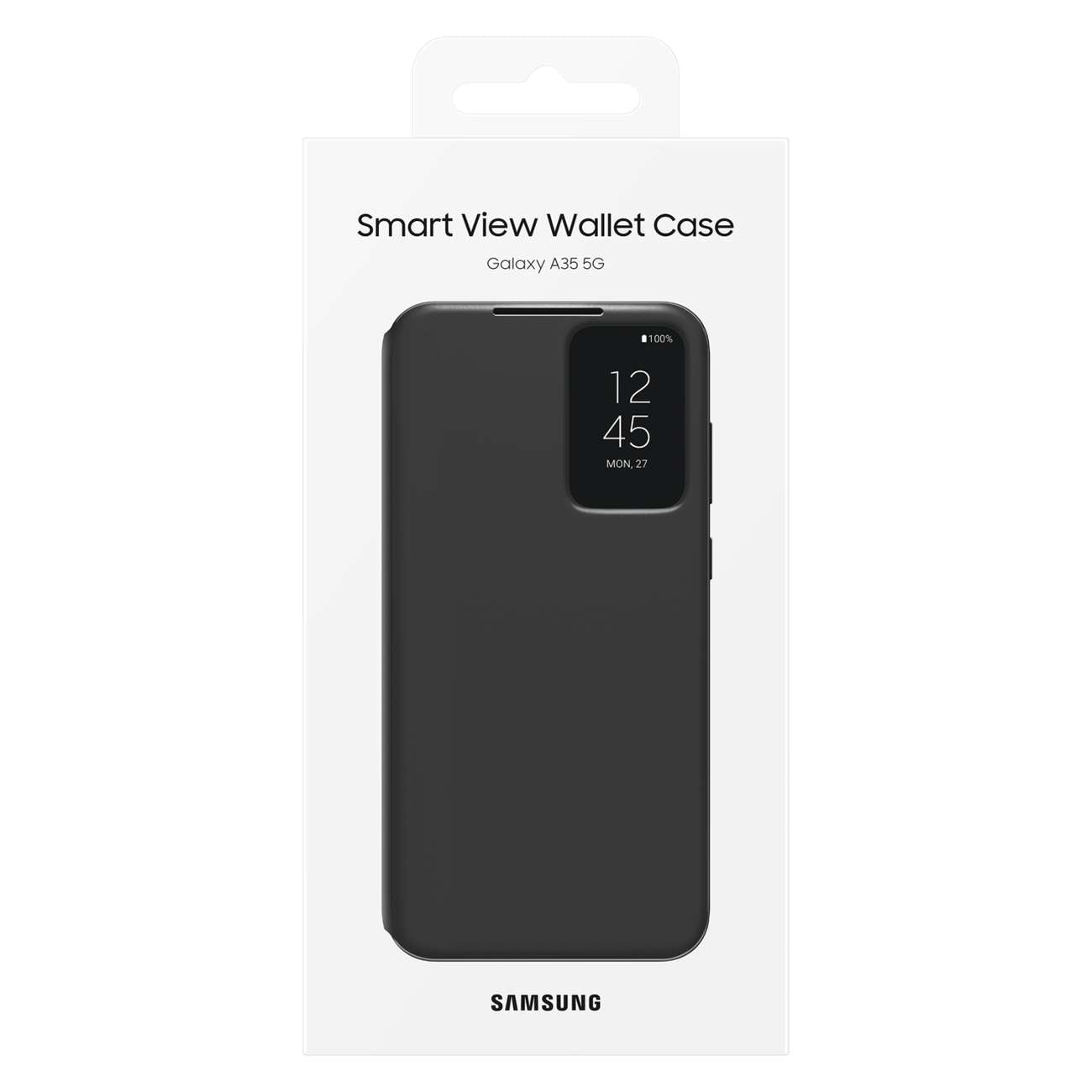 Original Smart View Wallet case with flap for Samsung Galaxy A35, black - Carlat