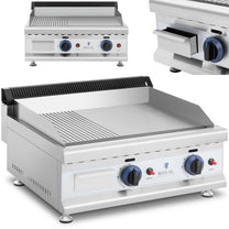 Outdoor Grill Accessories – Double smooth, grooved, stainless steel gas - Carlat