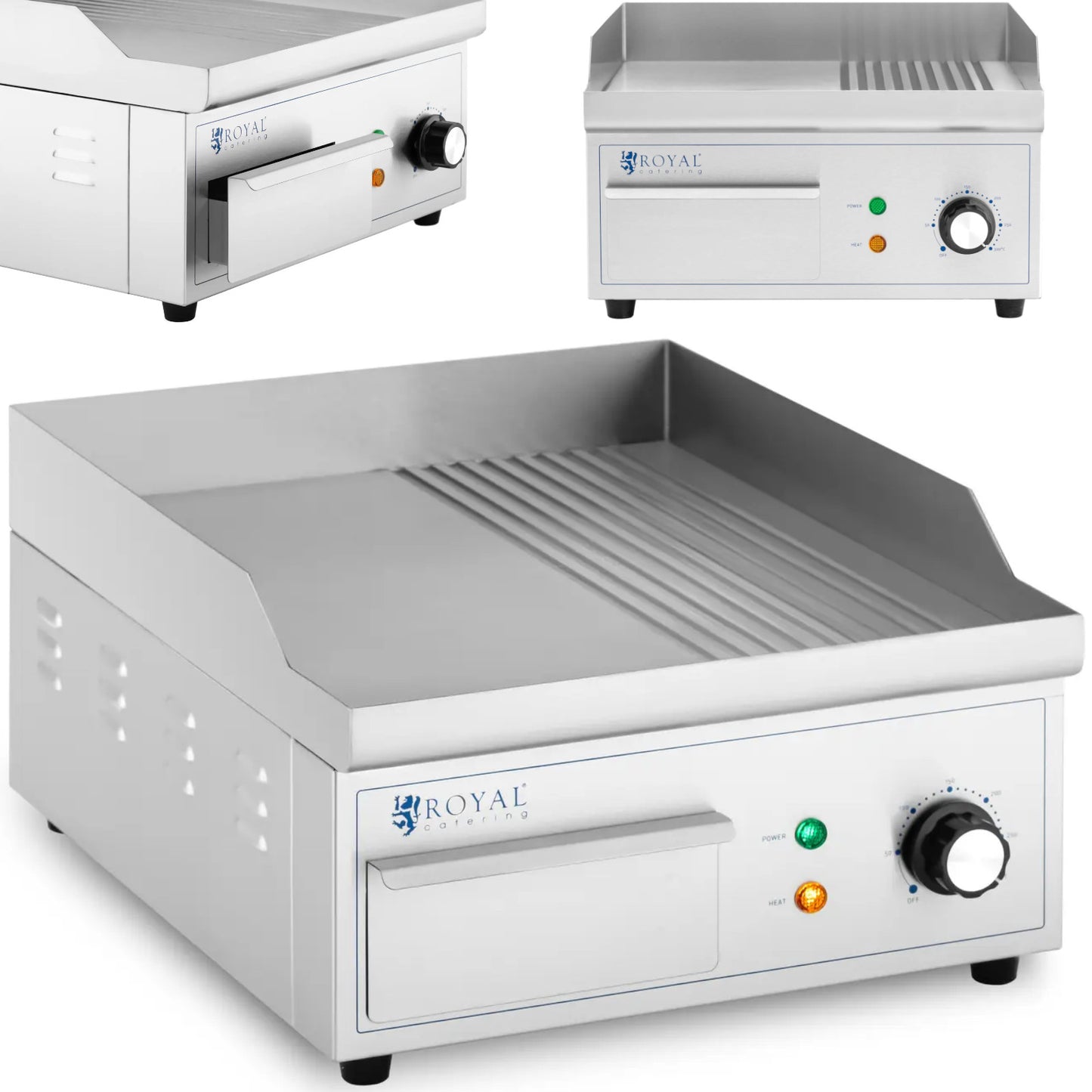 Outdoor Grill Accessories – Electric grill, smooth, grooved grill plate, - Carlat