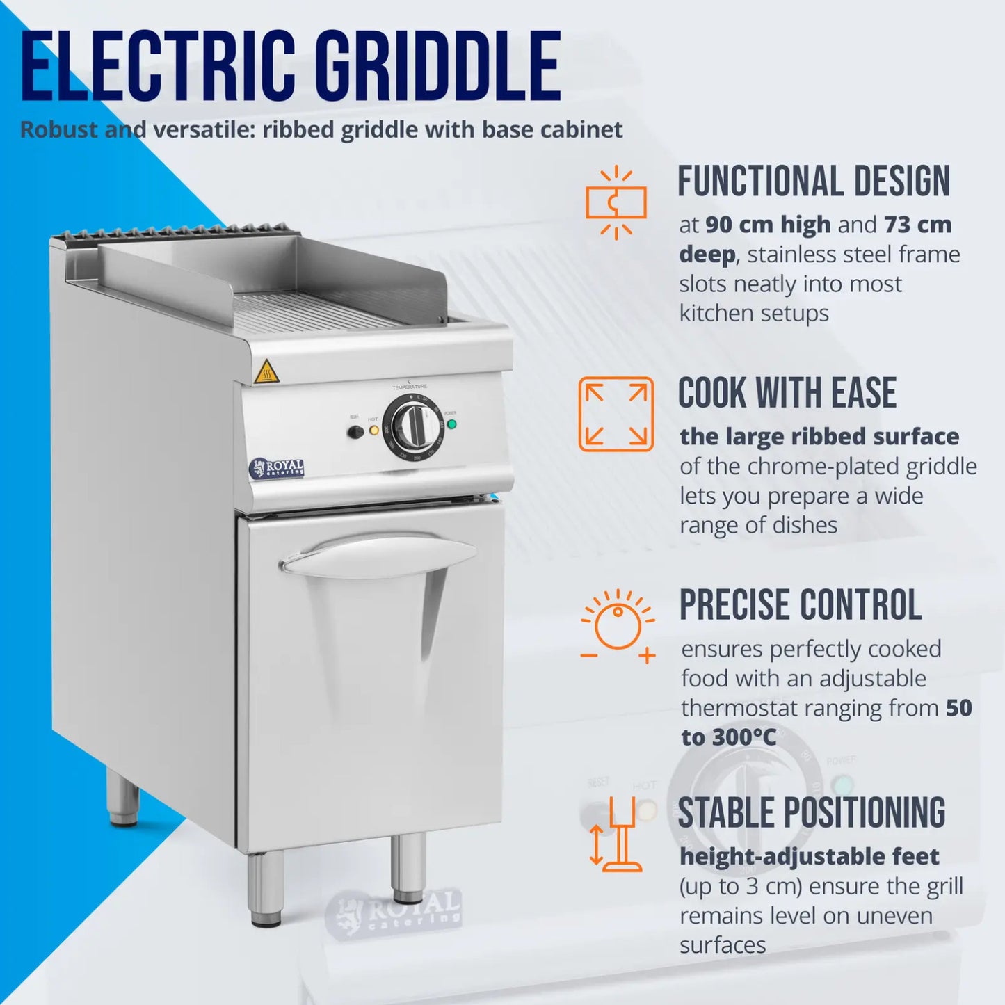 Outdoor Grill Accessories – Grill plate, grooved electric grill with - Carlat