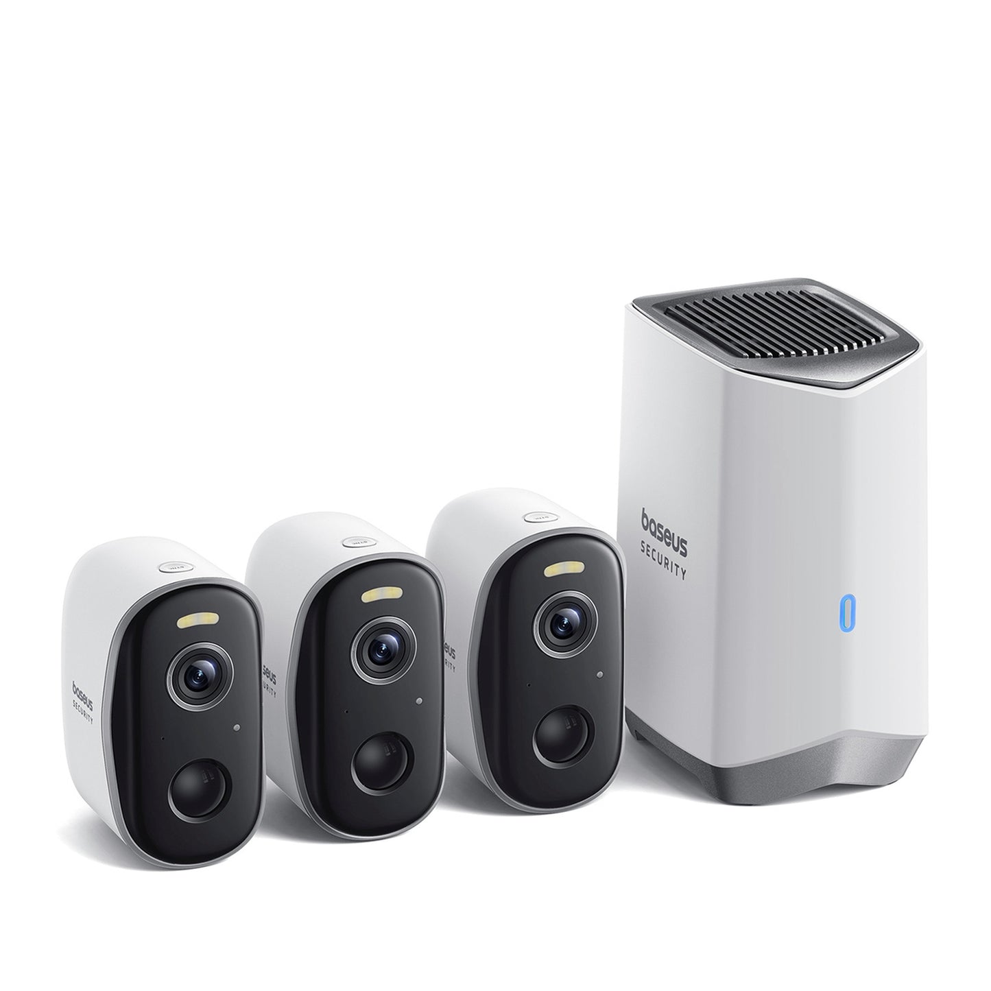 Outdoor surveillance kit 3 cameras base station 2K 16GB 7800mAh - white - Carlat