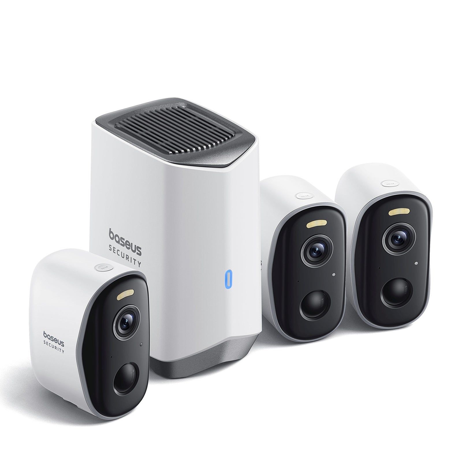 Outdoor surveillance kit 3 cameras base station 2K 16GB 7800mAh - white - Carlat