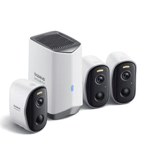 Outdoor surveillance kit 3 cameras base station 2K 16GB 7800mAh - white - Carlat