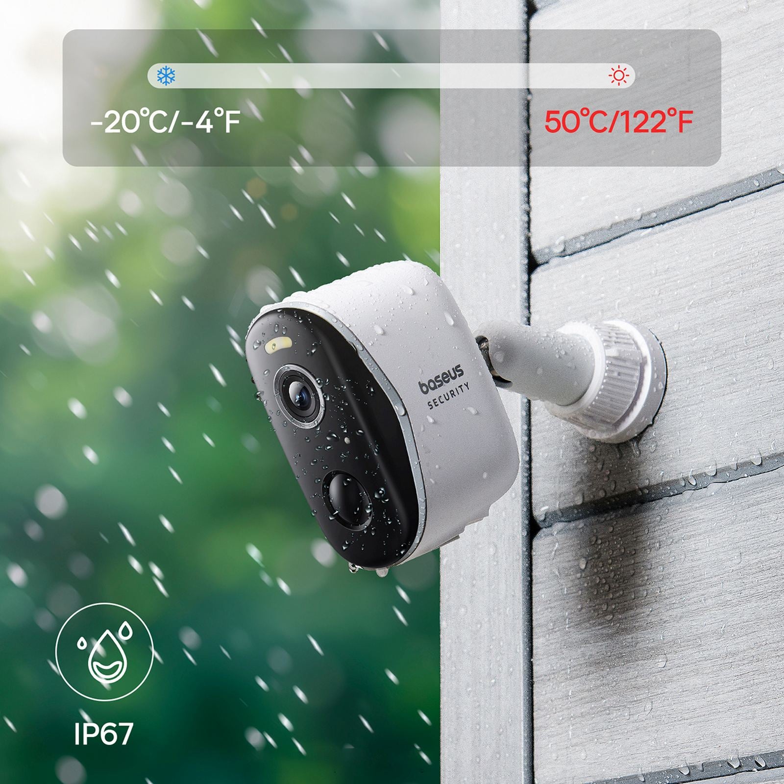 Outdoor surveillance kit 3 cameras base station 2K 16GB 7800mAh - white - Carlat