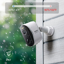Outdoor surveillance kit 3 cameras base station 2K 16GB 7800mAh - white - Carlat