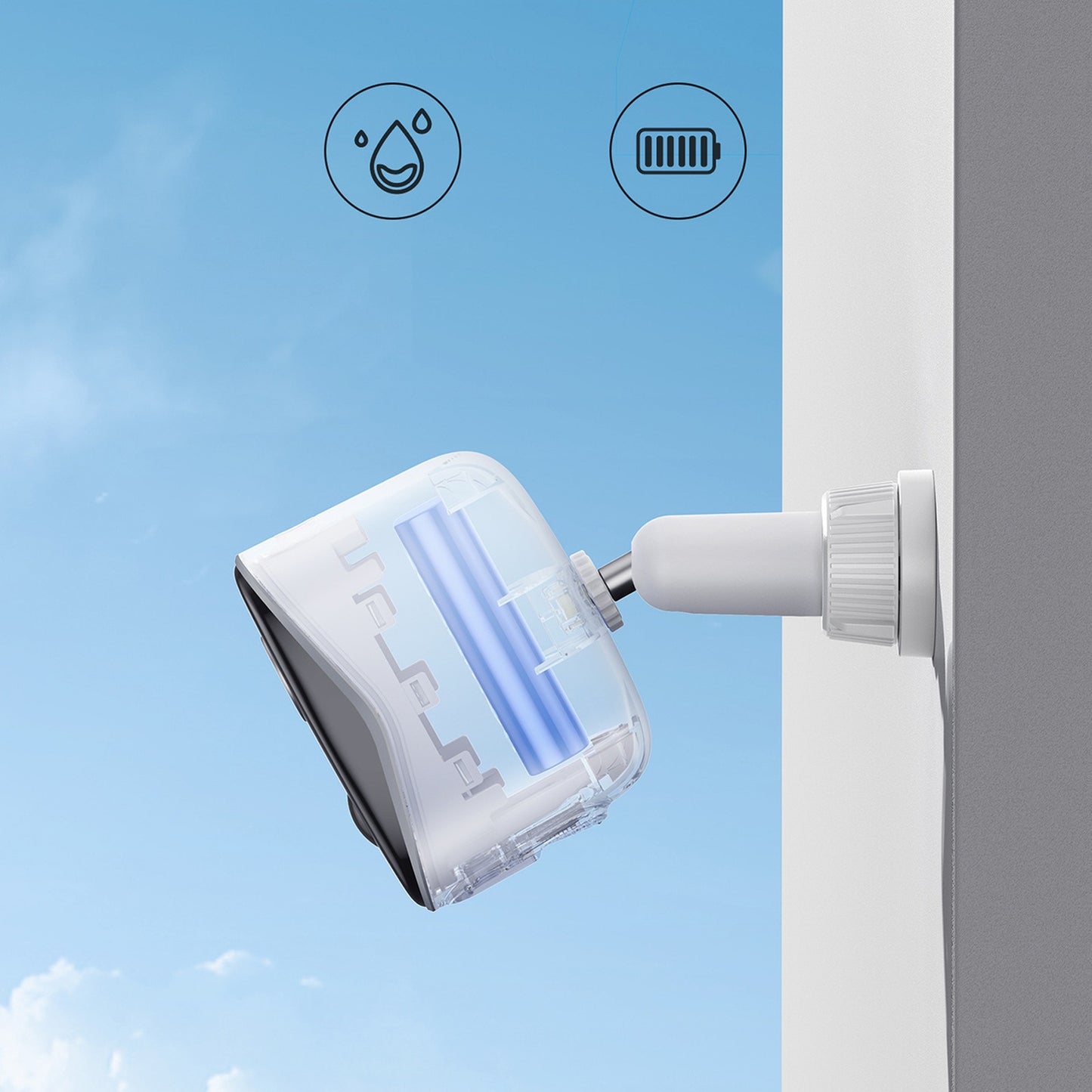 Outdoor surveillance kit 3 cameras base station 2K 16GB 7800mAh - white - Carlat