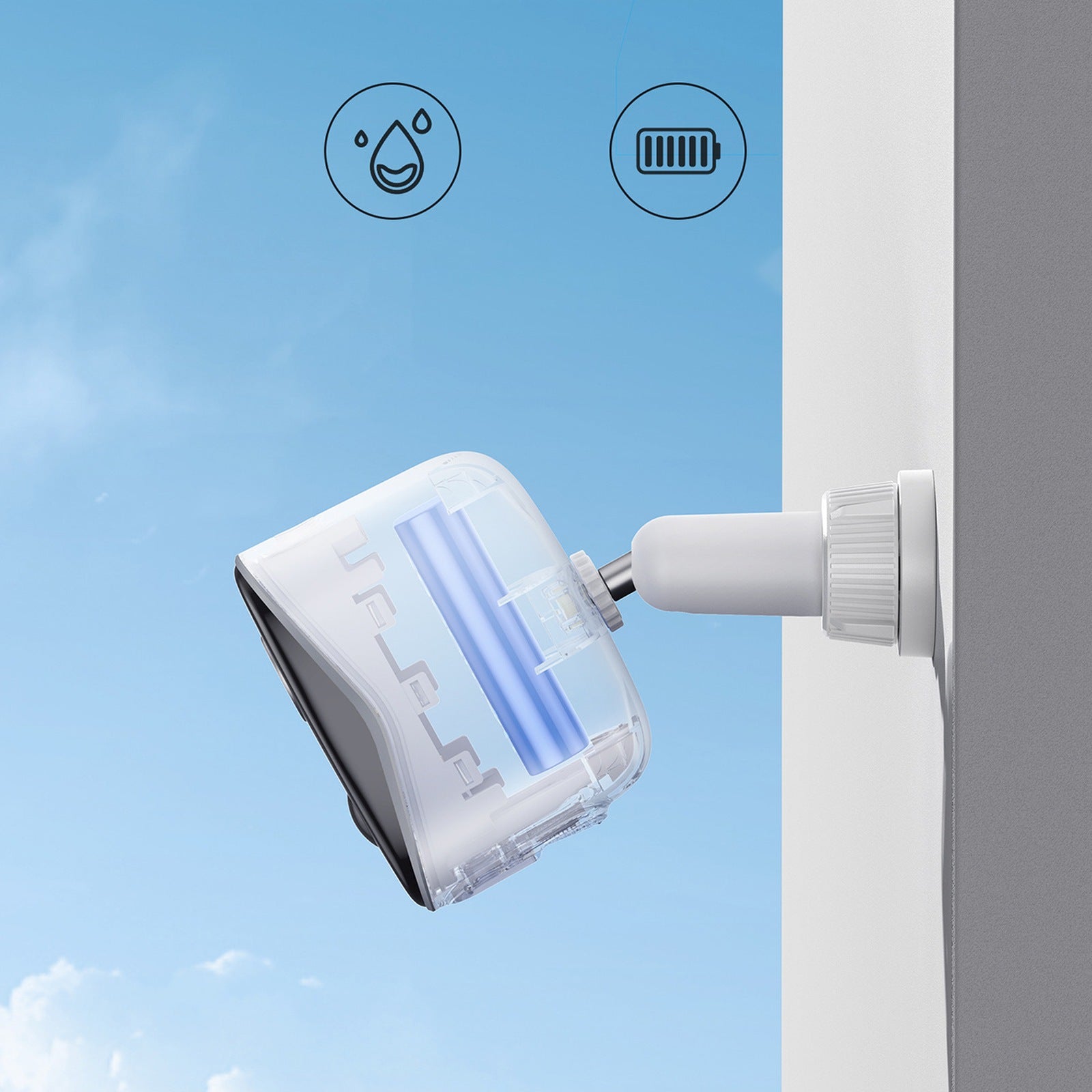 Outdoor surveillance kit 3 cameras base station 2K 16GB 7800mAh - white - Carlat