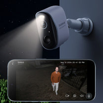 Outdoor surveillance kit 3 cameras base station 2K 16GB 7800mAh - white - Carlat