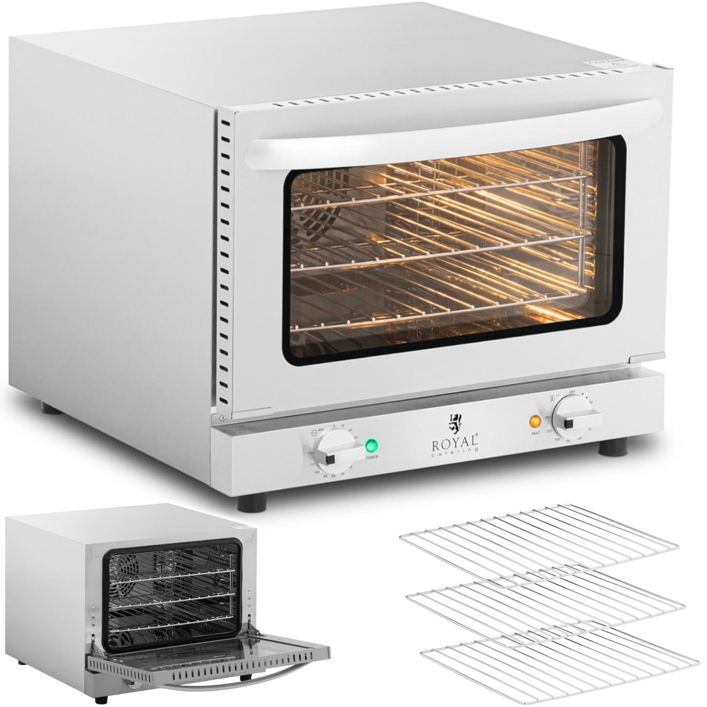 Ovens – Convection oven, 3-level oven, STEEL, 2150 W - Carlat