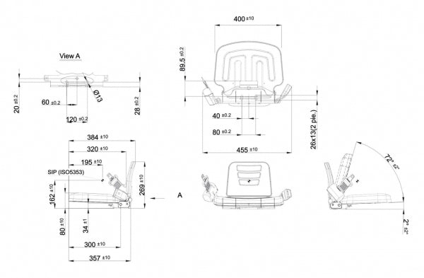 PILOT TH12 small folding seat - Carlat