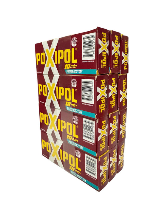POXIPOL Transparent Epoxy Glue 82g/70ml – 12 Piece Set (10 Minutes) - Carlat