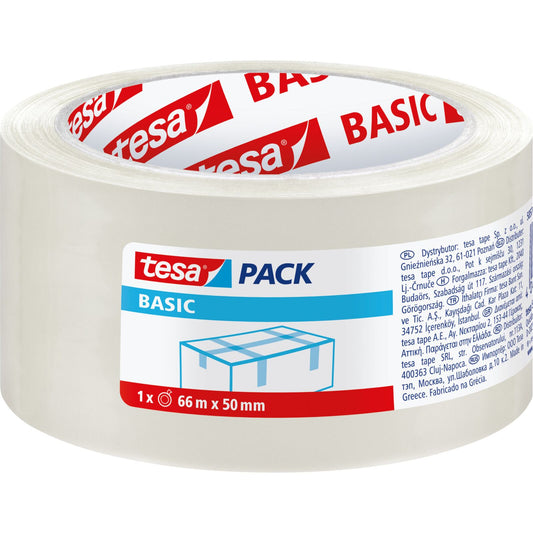 Packaging – Basic Packaging Tape, 66 m x 50 mm, Clear - Carlat