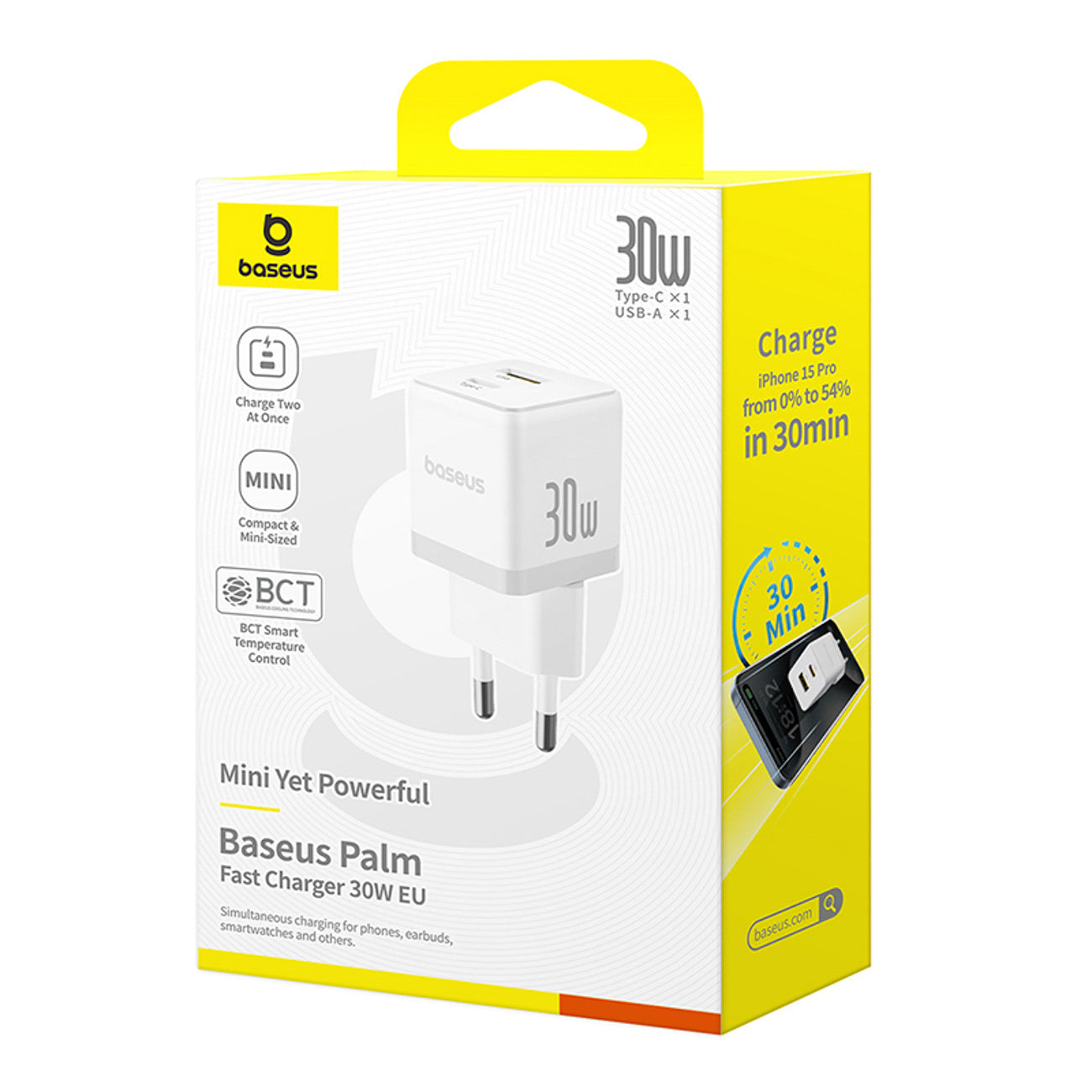 Palm 30W USB-C USB-A wall charger - white - Carlat