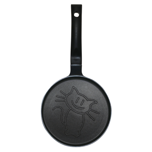 Pancake pan, cat design, aluminum, nonstick coating, black, 18 cm diameter, Klausberg, KB-7973 - Carlat