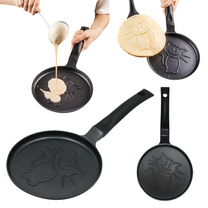Pancake pan, cat design, aluminum, nonstick coating, black, 18 cm diameter, Klausberg, KB-7973 - Carlat