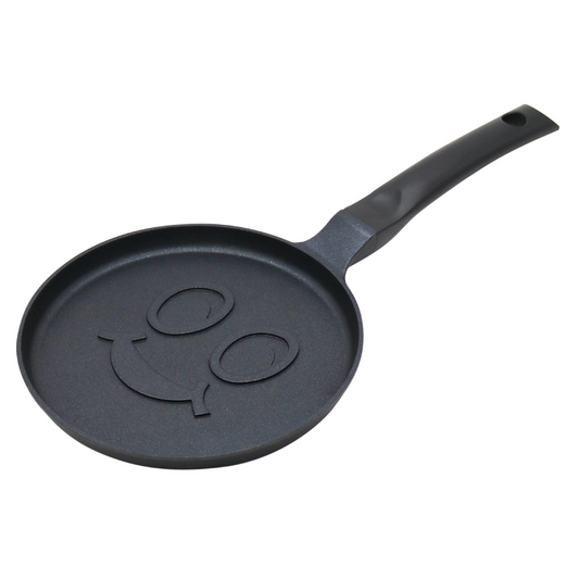 Pancake pan, smiley face design, aluminum, nonstick coating, black, 18 cm diameter, Klausberg, KB-7971 - Carlat