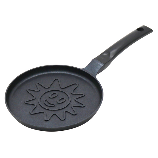 Pancake pan, sun pattern, aluminum, nonstick coating, black, 18 cm diameter, Klausberg, KB-7972 - Carlat