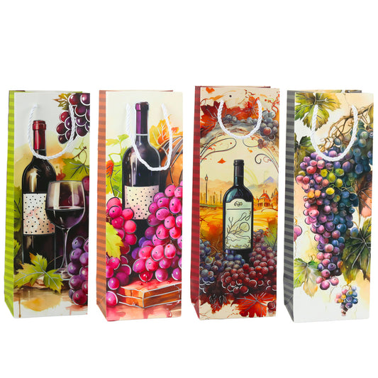 Paper Gift Bag for One Bottle of Wine, 35 x 12 x 9 cm - Carlat