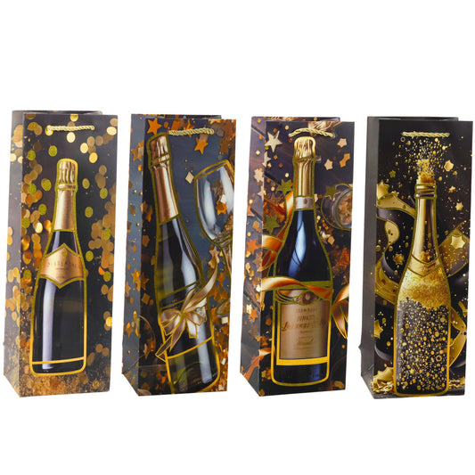 Paper Gift Bag for One Bottle of Wine or Champagne, 35 x 12 x 9 cm - Carlat