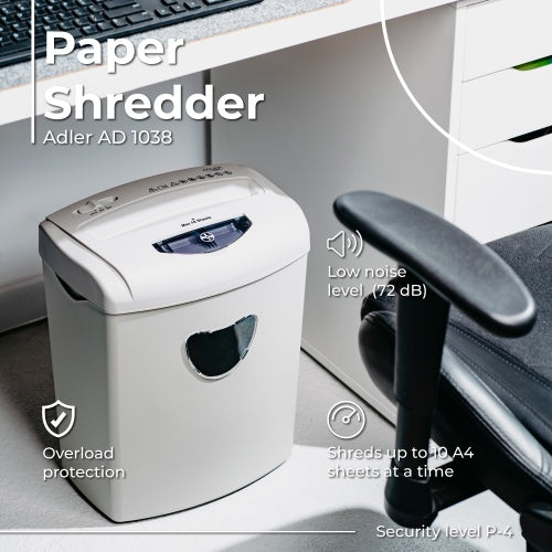 Paper Shredders, Laminators, and Supplies – AD 1038 Beige Paper Shredder - Carlat