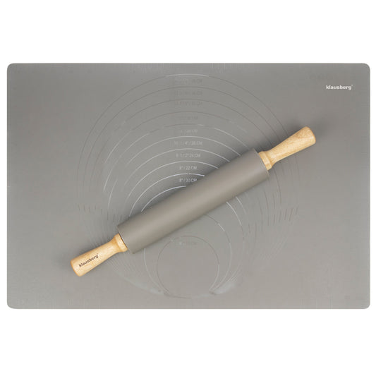 Pasta – Klausberg Silicone Rolling Pin and Cutting Board Set, Gray - Carlat