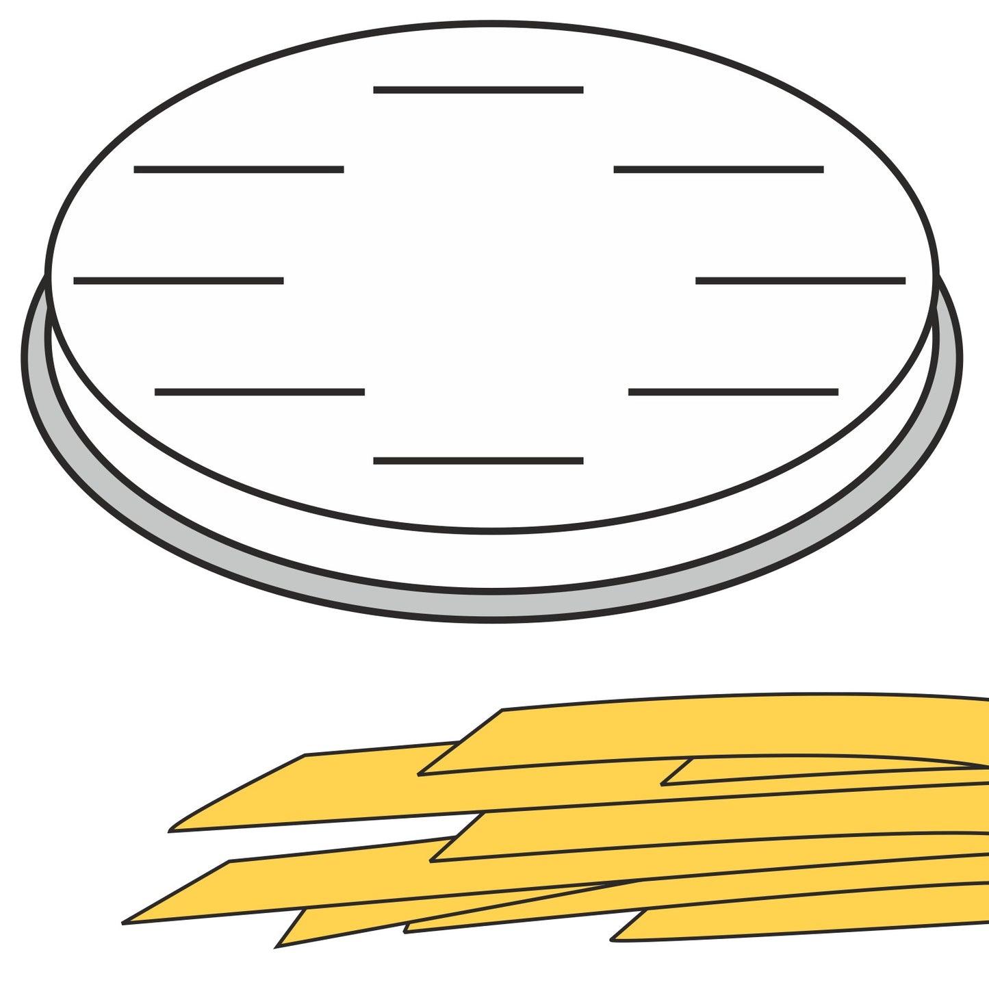 Pasta Makers – FETTUCCINE pasta making tip, flat ribbons, 16 - Carlat