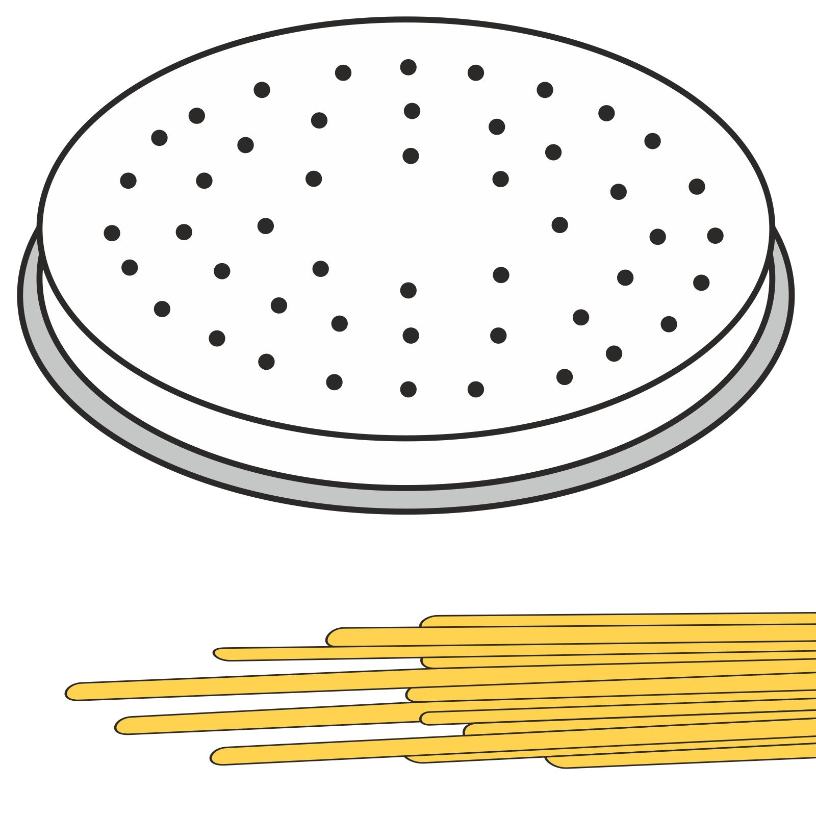 Pasta Makers – SPAGHETTI pasta strainer tip, 22 holes dia. - Carlat