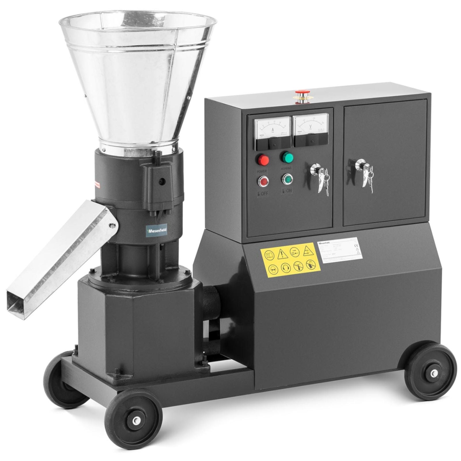 Pellet machine granulator pellet machine sawdust feed mobile 7.5 kW 400 V 300 kg/h dia. 200mm - Carlat