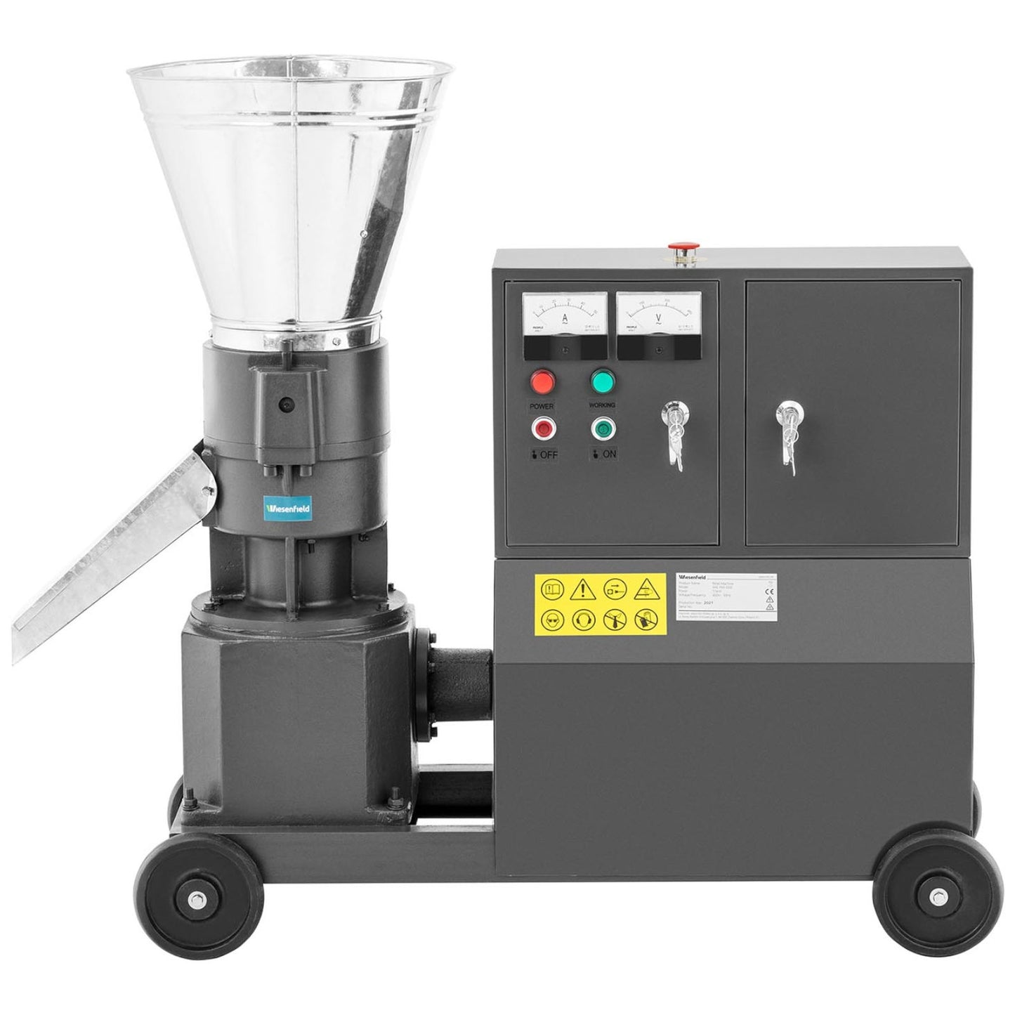 Pellet machine granulator pellet machine sawdust feed mobile 7.5 kW 400 V 300 kg/h dia. 200mm - Carlat
