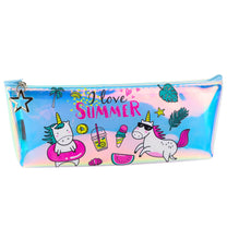 Pencil cases – Girls' Holographic Summer-Themed Unicorn Pencil Case, 20x8 cm - Carlat