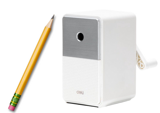 Pencil sharpeners and – Hand-Crank Planer with Container, Adjustable Blade, White - Carlat