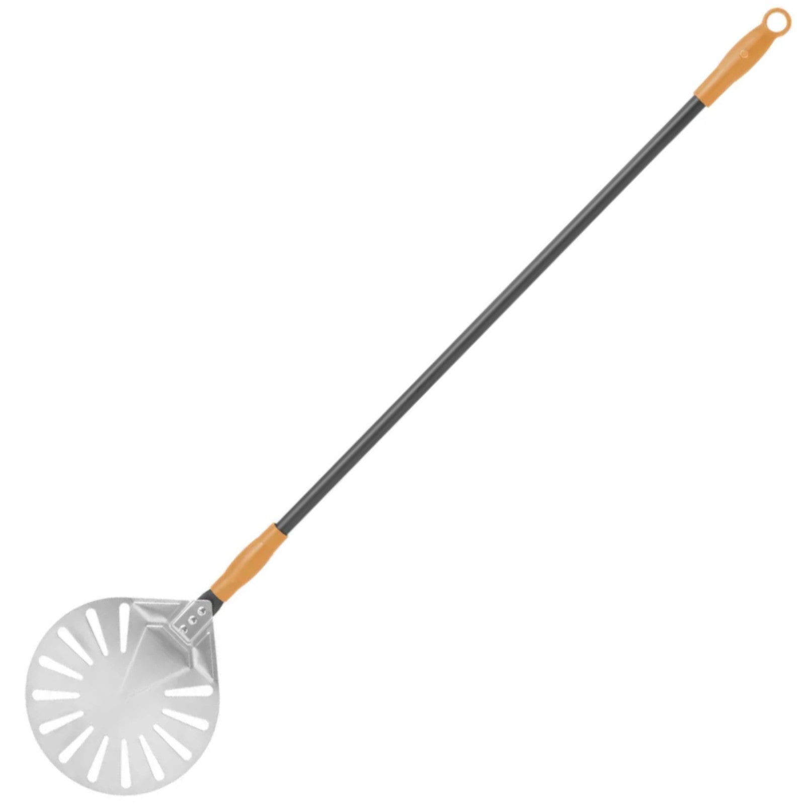 Pizza shovel with movable handle perforated round stainless steel wed. 230 mm length 1200 mm - Hendi 617199 - Carlat