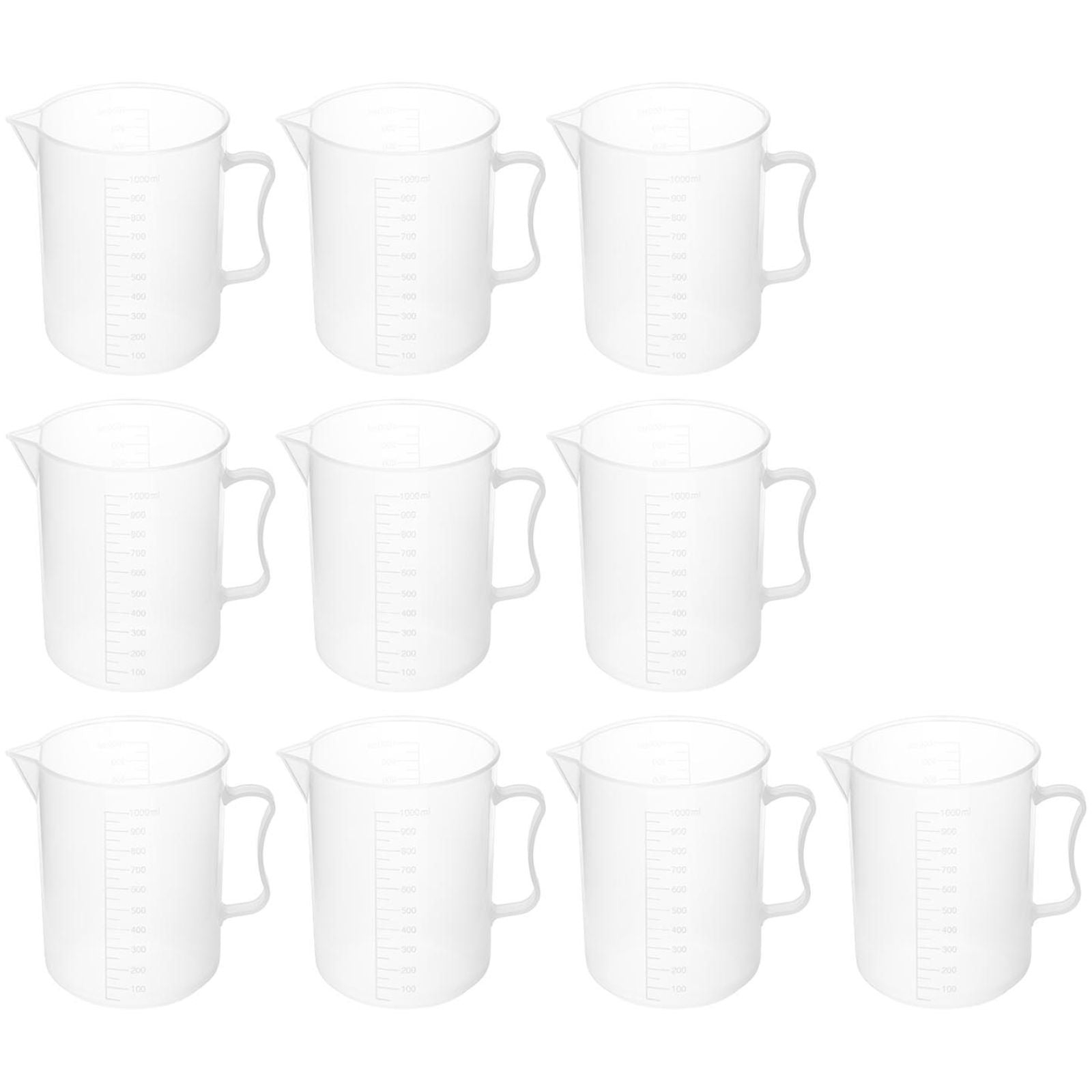 Plastic beaker with 1000 ml scale - 10 pieces. - Carlat