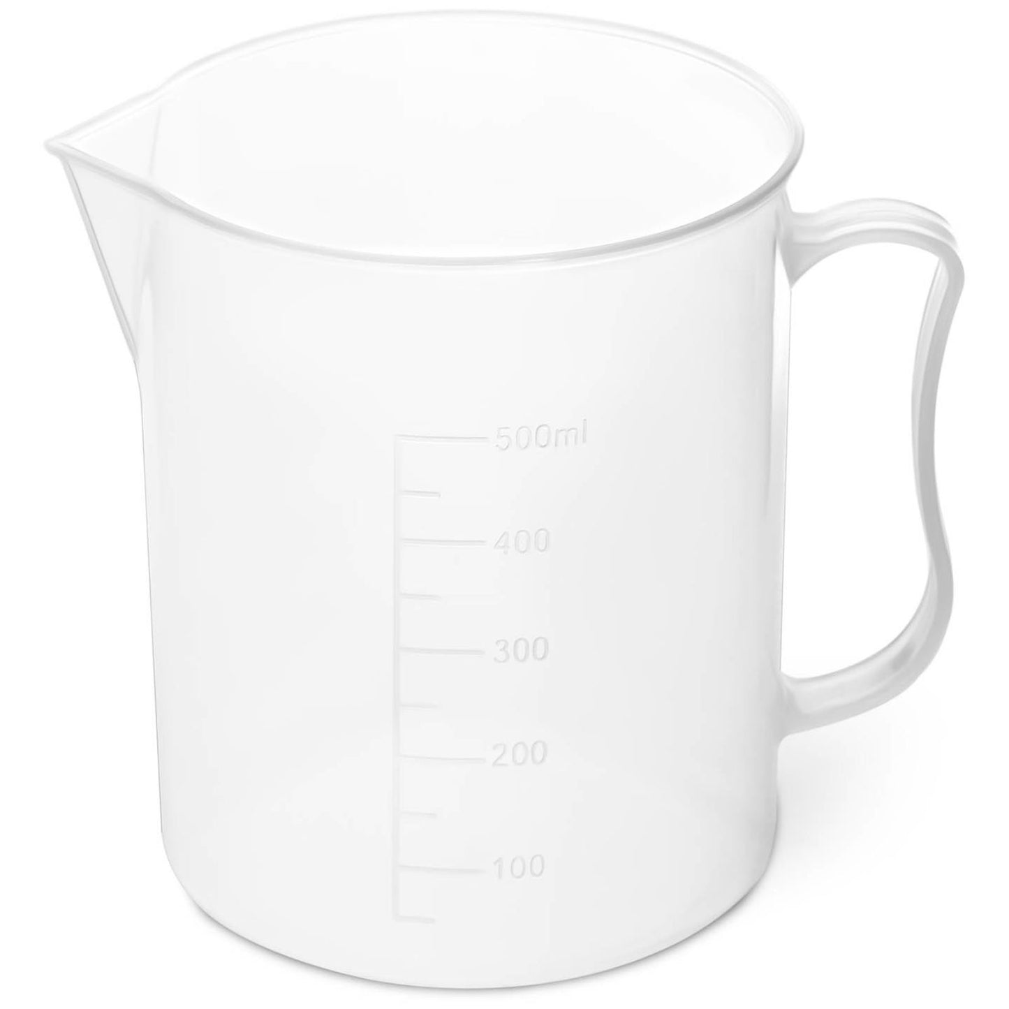 Plastic lab beaker with 500 ml scale - 10 pieces. - Carlat