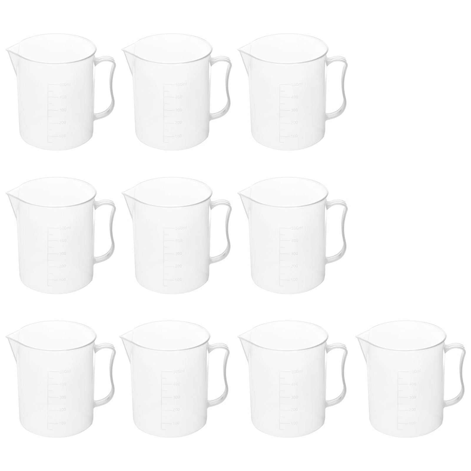 Plastic lab beaker with 500 ml scale - 10 pieces. - Carlat