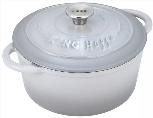 Pot with lid, cast iron, 21 cm diameter, 2.4 L, gray, Kinghoff - Carlat