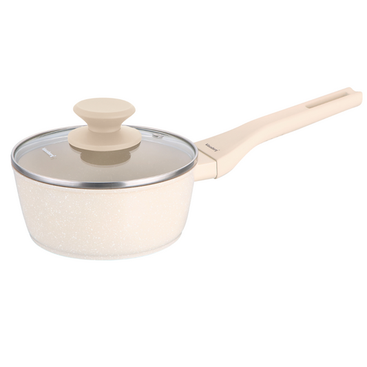 Pots – 16 cm Cream-Colored Marble Saucepan with Lid, Klausberg KB-7987 - Carlat