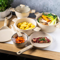 Pots – Cookware set, 12 pieces, nonstick coating, beige, Klausberg, KB-7833 - Carlat