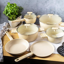 Pots – Cookware set, 12 pieces, nonstick coating, beige, Klausberg, KB-7833 - Carlat